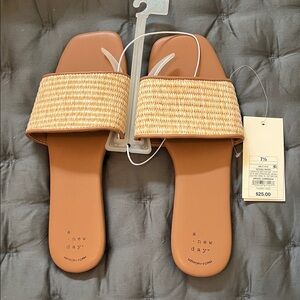 A New Day Women's Woven Tan Sandals